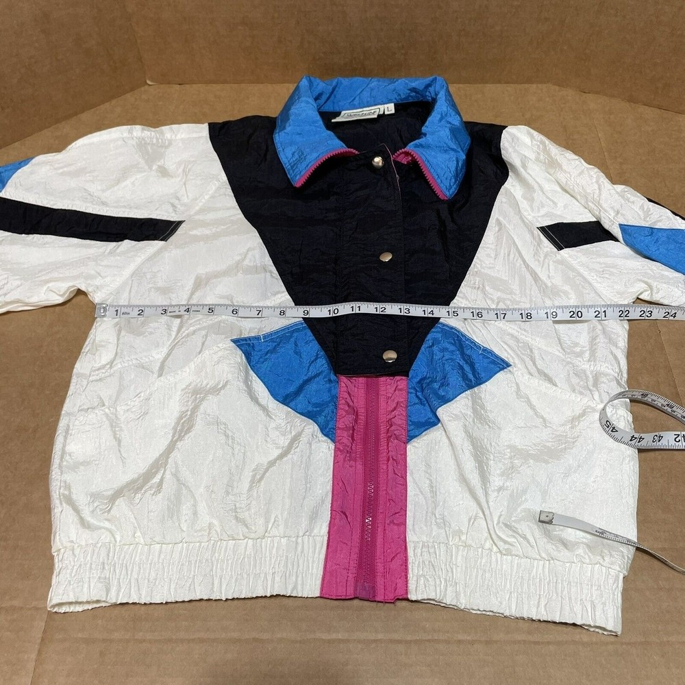 NWT Vintage Womens Windbreaker Jacket, Multicolored, Large, Westside Full Zip - Picture 8 of 10